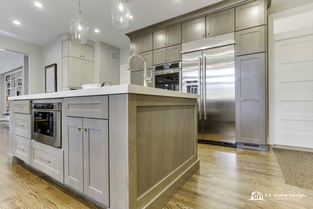 Kitchen remodel in Herndon VA, finished kitchen wide view