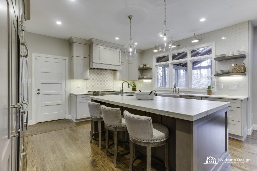 Kitchen remodel in Herndon VA, countertop and hardware detail