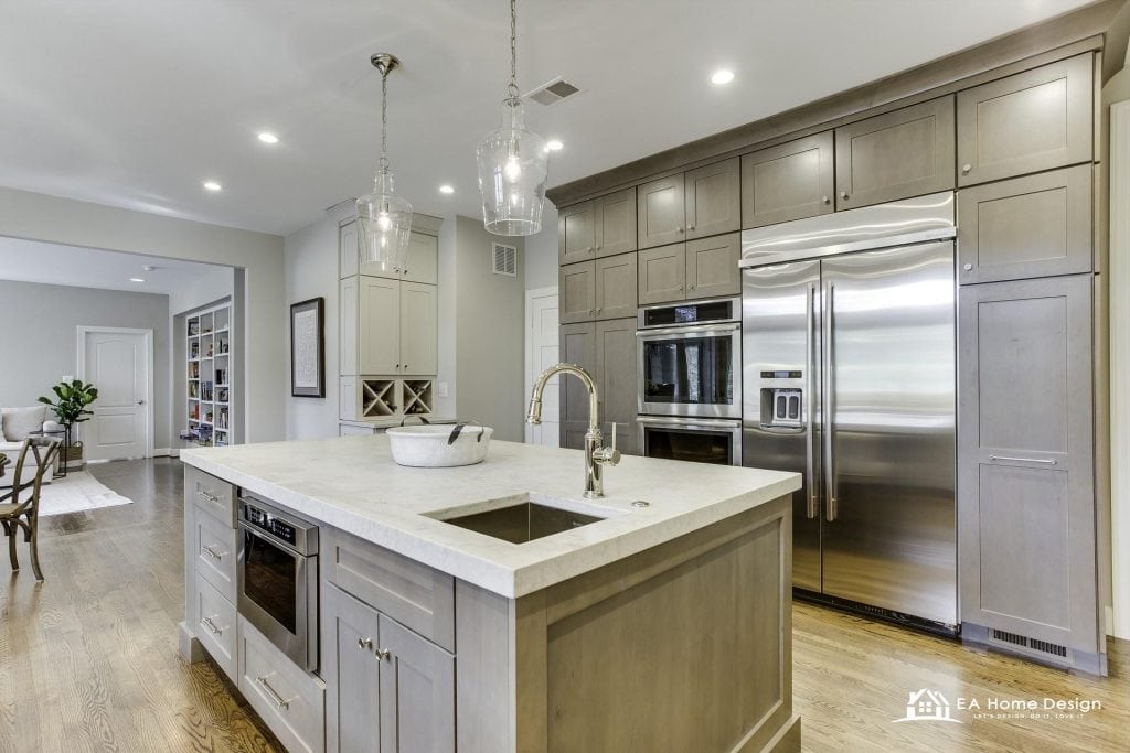 Kitchen remodel in Herndon VA, island and seating area
