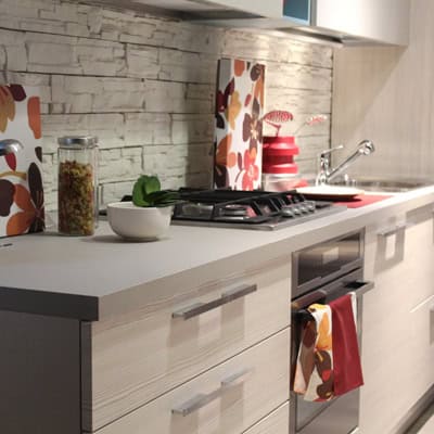 Kitchen with energy efficient appliances and LED lighting