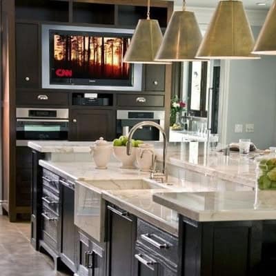Modern kitchen with flat panel cabinets suited to peel and stick updates