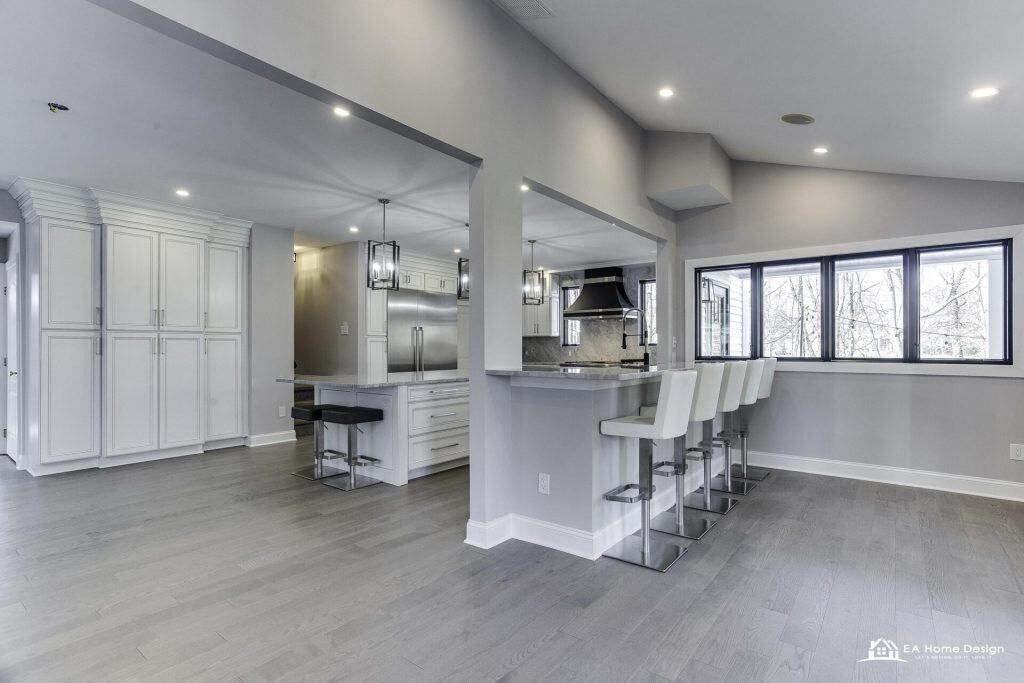 Kitchen remodel in Reston VA, range wall and appliances