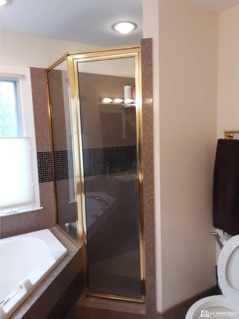 Luxury modern bathroom renovation with sleek cabinetry, a premium vanity, large frameless mirrors, and elegant lighting fixtures, creating a sophisticated and functional space.