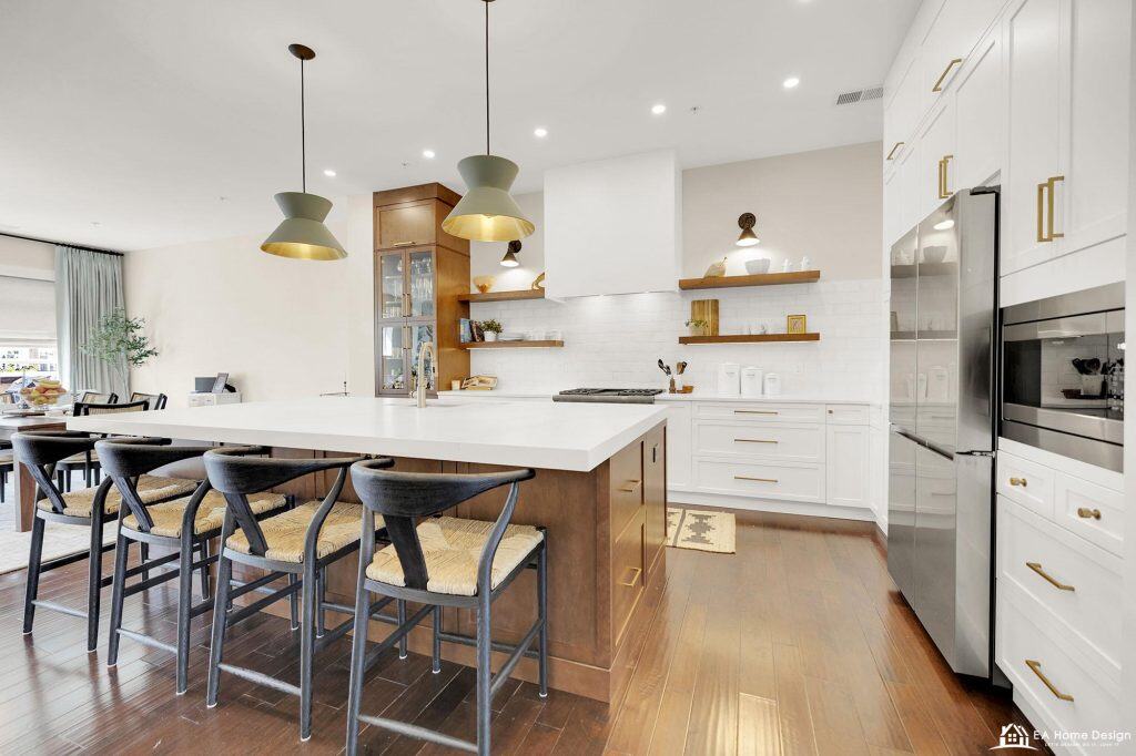 Kitchen remodel in Leesburg VA, island and seating area