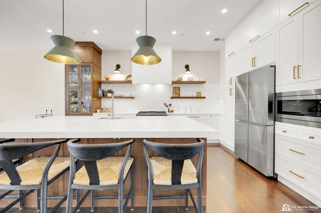Kitchen remodel in Leesburg VA, countertop and hardware detail