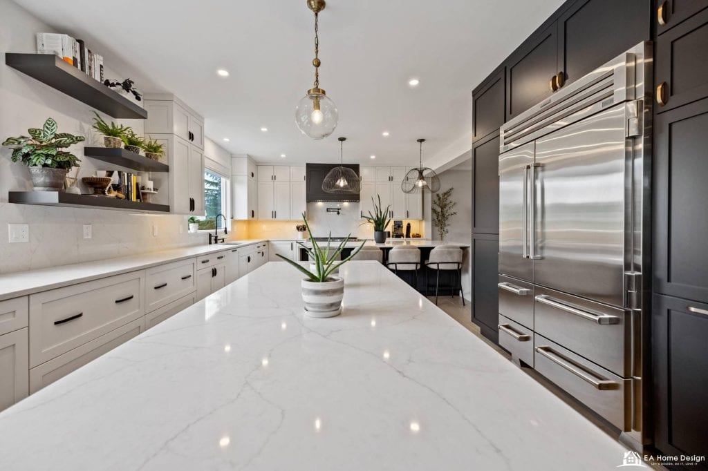 Kitchen remodel in Ashburn VA, island and seating area