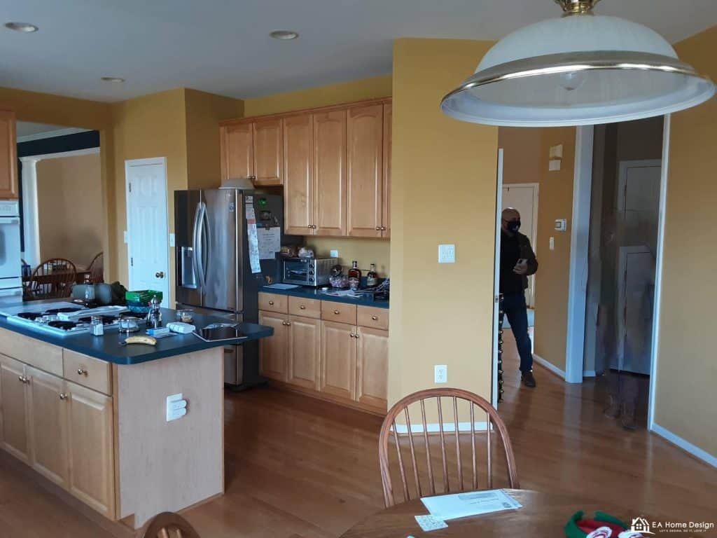 Kitchen remodel in Ashburn VA, finished kitchen wide view