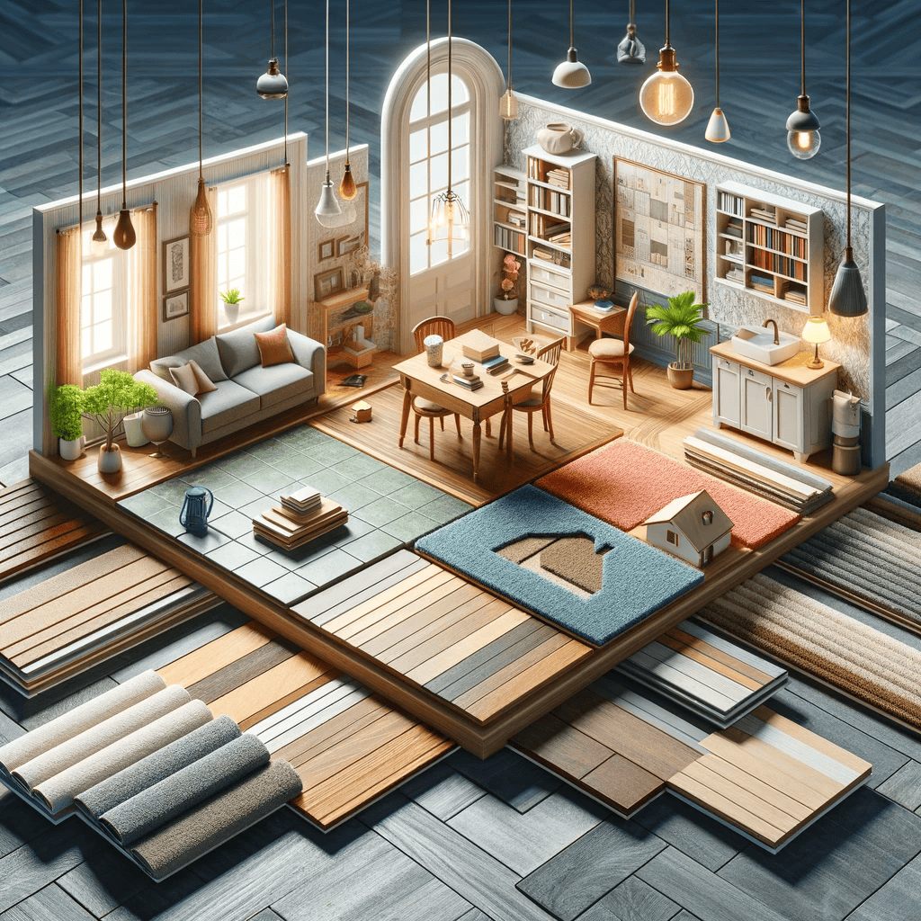 An image illustrating a guide to choosing the right flooring for a renovation project.