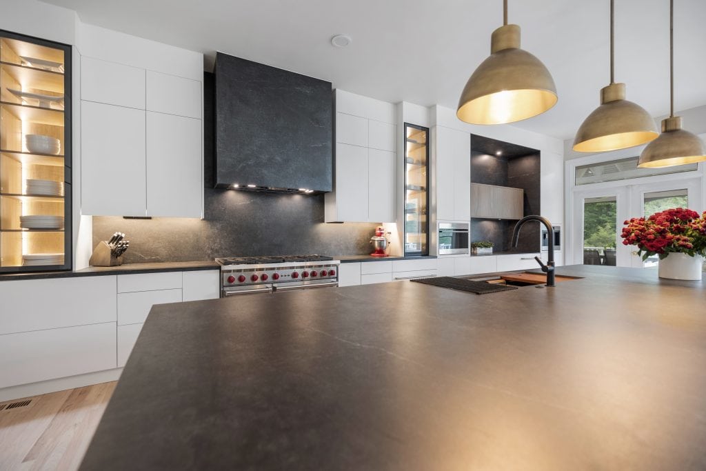 Kitchen remodel in McLean VA, countertop and hardware detail