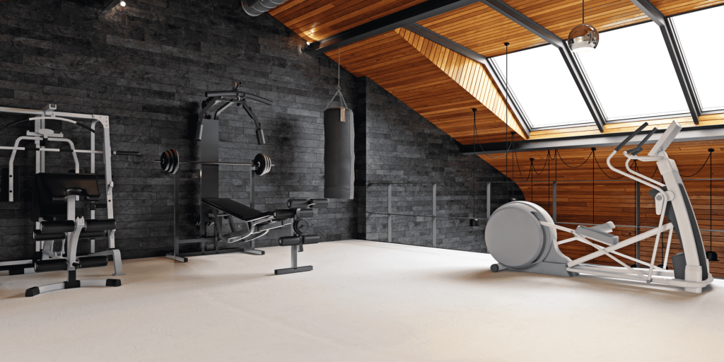 Home gym design in a Northern Virginia home