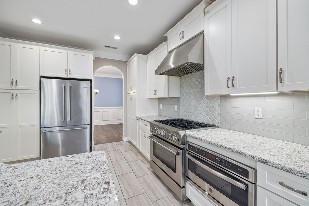 modern kitchen remodel in Northern Virginia with island and cabinets