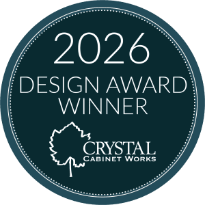 Crystal Cabinet Works 2026 Design Award Winner badge awarded to EA Home Design