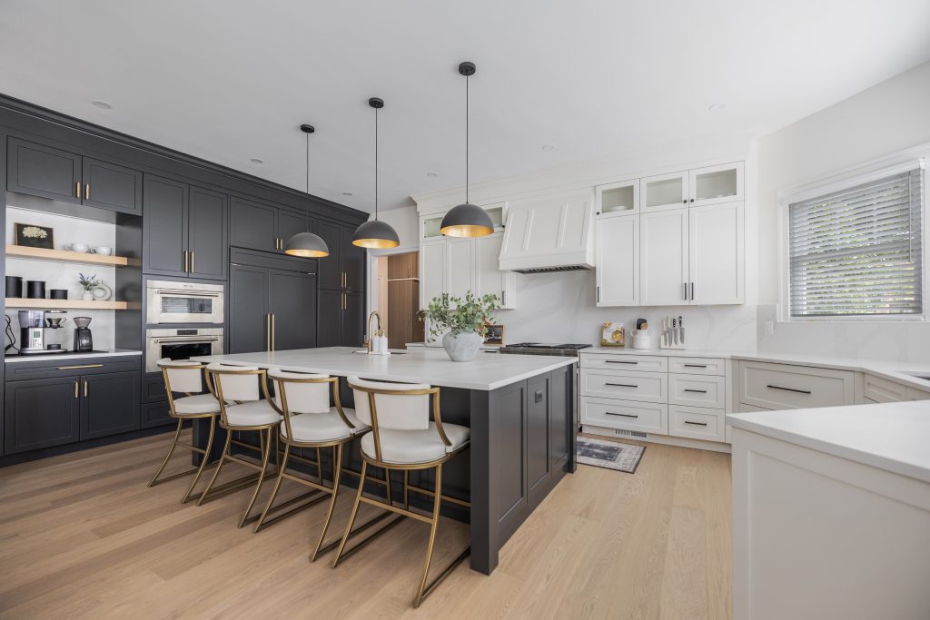 Open-concept kitchen with large island