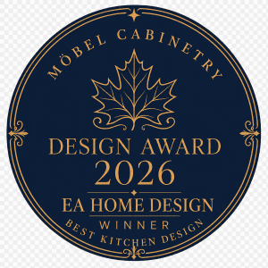 Möbel Cabinetry 2026 Design Award badge — EA Home Design, Best Kitchen Design winner