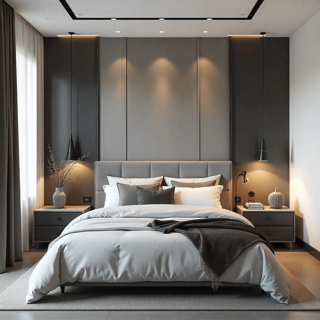 Modern Wood Slat Accent Wall bedroom accent wall idea