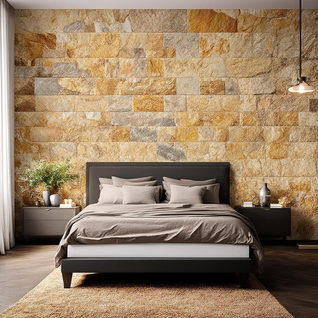 Modern Wood Slat Accent Wall bedroom accent wall idea