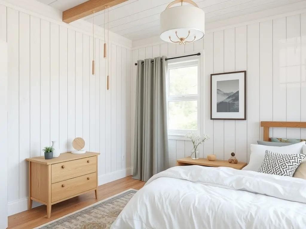 Modern Wood Slat Accent Wall bedroom accent wall idea