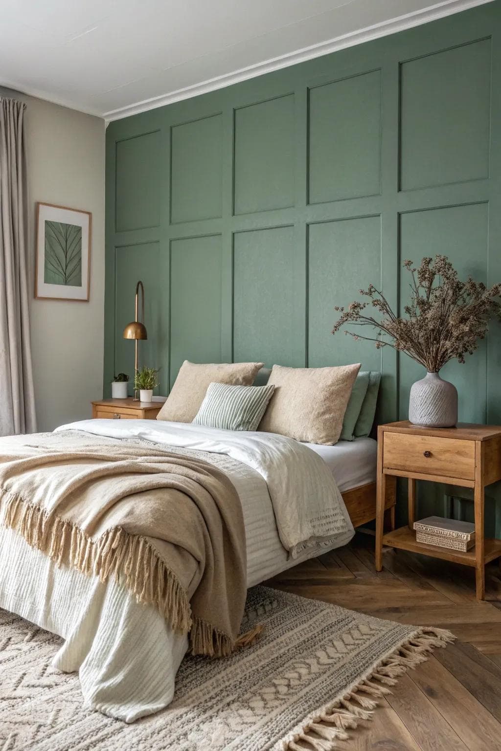 Modern Wood Slat Accent Wall bedroom accent wall idea