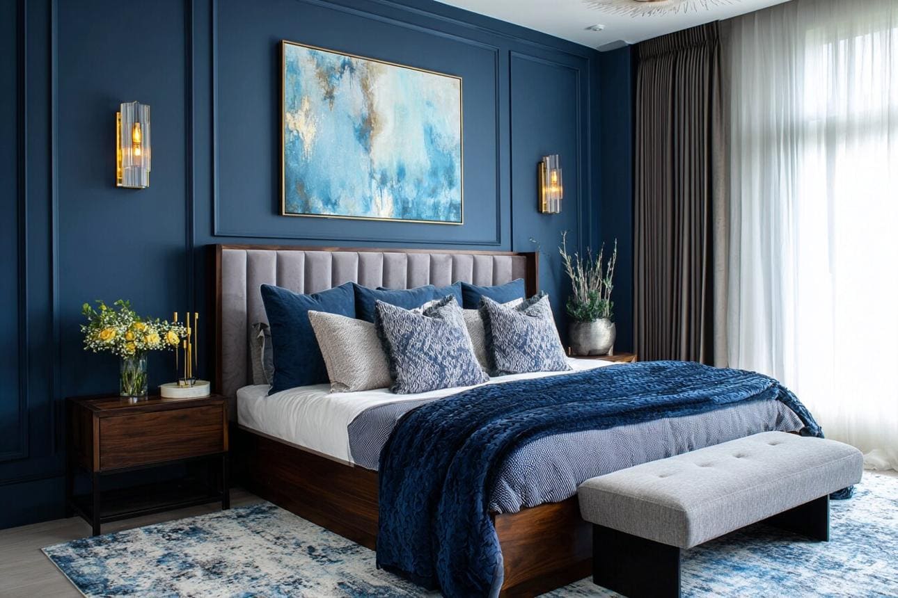 Modern Wood Slat Accent Wall bedroom accent wall idea
