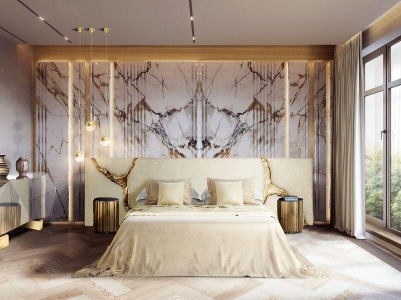 Modern Wood Slat Accent Wall bedroom accent wall idea