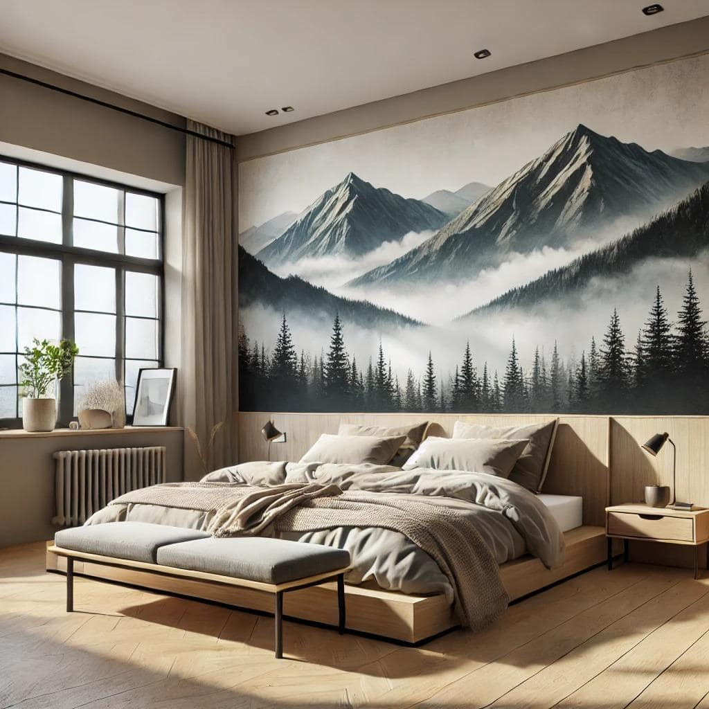 Modern Wood Slat Accent Wall bedroom accent wall idea