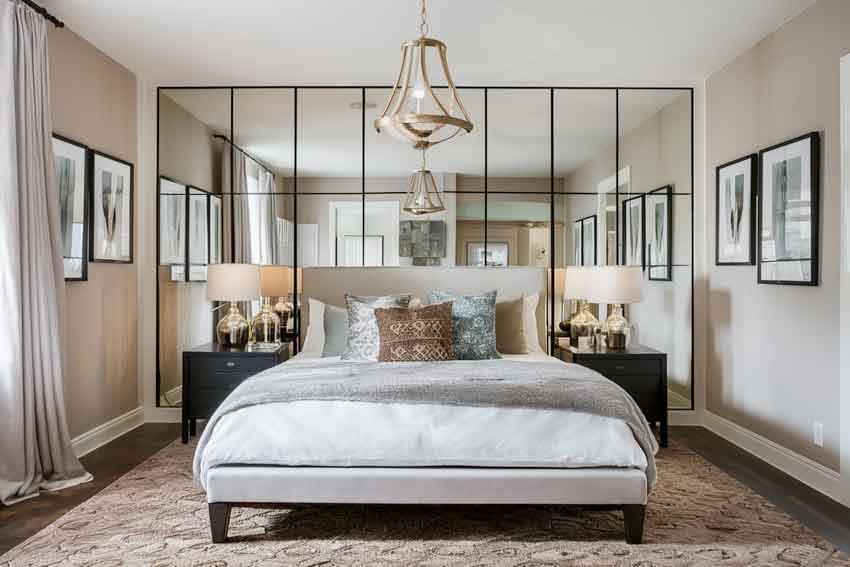 Modern Wood Slat Accent Wall bedroom accent wall idea