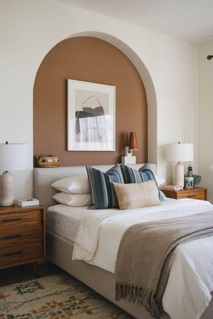 Modern Wood Slat Accent Wall bedroom accent wall idea