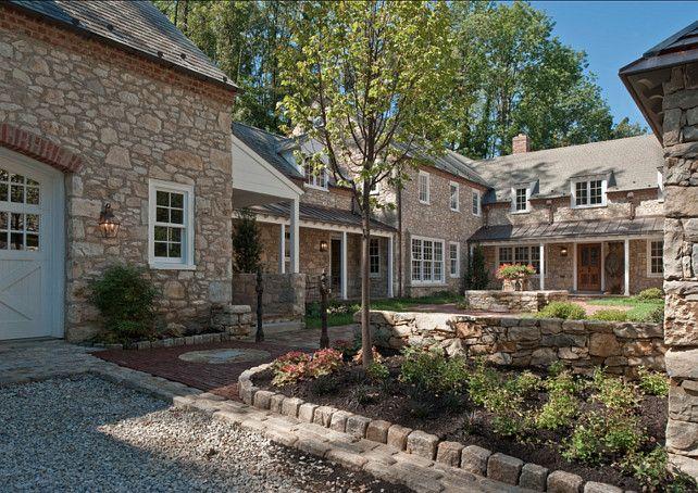 Fieldstone exterior wall of irregular natural stones
