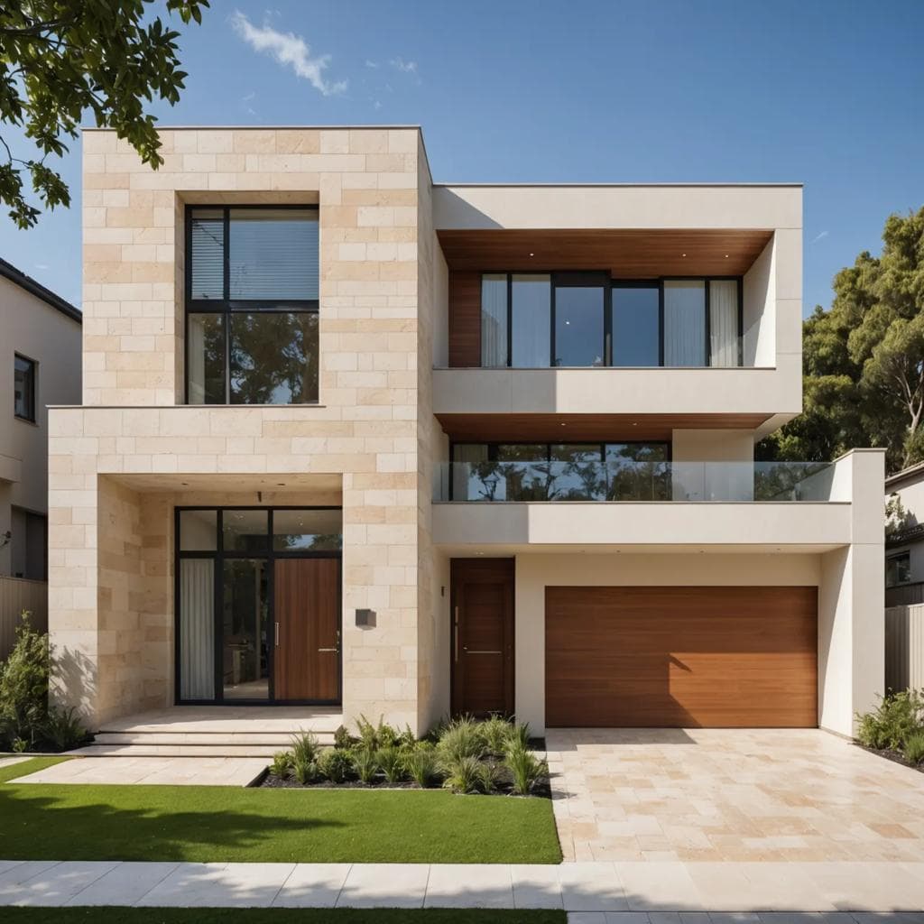 Travertine exterior stone with its natural pitted texture