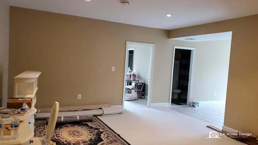 Interior demolition in progress during a Northern Virginia remodel