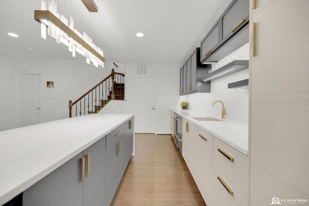Built in reading nook and cabinetry in a Northern Virginia home remodeled by EA Home Design